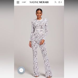 Moving Sale! Nadine Merabi Bella Dark Nude Jumpsuit - M